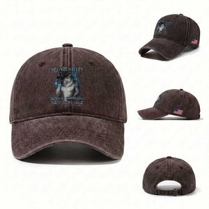 Not Now Kitten Daddy Increasing Shareholder Value Washed Cotton Baseball Cap Funny Werewolf Meme Sarcastic TS14 Washed Cap Universal Fit Dark Brown Print Your Wear