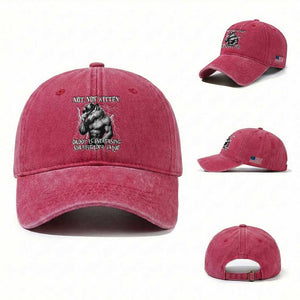 Not Now Kitten Daddy Increasing Shareholder Value Washed Cotton Baseball Cap Funny Alpha Wolf Meme TS14 Washed Cap Universal Fit Red Print Your Wear