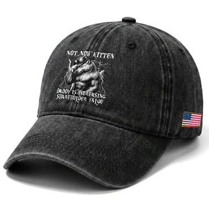 Not Now Kitten Daddy Increasing Shareholder Value Washed Cotton Baseball Cap Funny Alpha Wolf Meme TS14 Print Your Wear