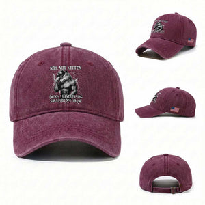 Not Now Kitten Daddy Increasing Shareholder Value Washed Cotton Baseball Cap Funny Alpha Wolf Meme TS14 Washed Cap Universal Fit Burgundy Print Your Wear