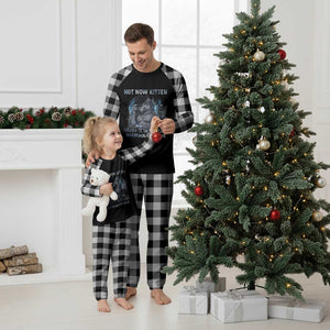 Not Now Kitten Daddy Increasing Shareholder Value Plaid Pajama Set Funny Wolf Meme TS14 White Plaid Print Your Wear