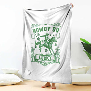 Cowboy St Patrick's Day Throw Blanket Howdy Go Lucky TS14 Print Your Wear
