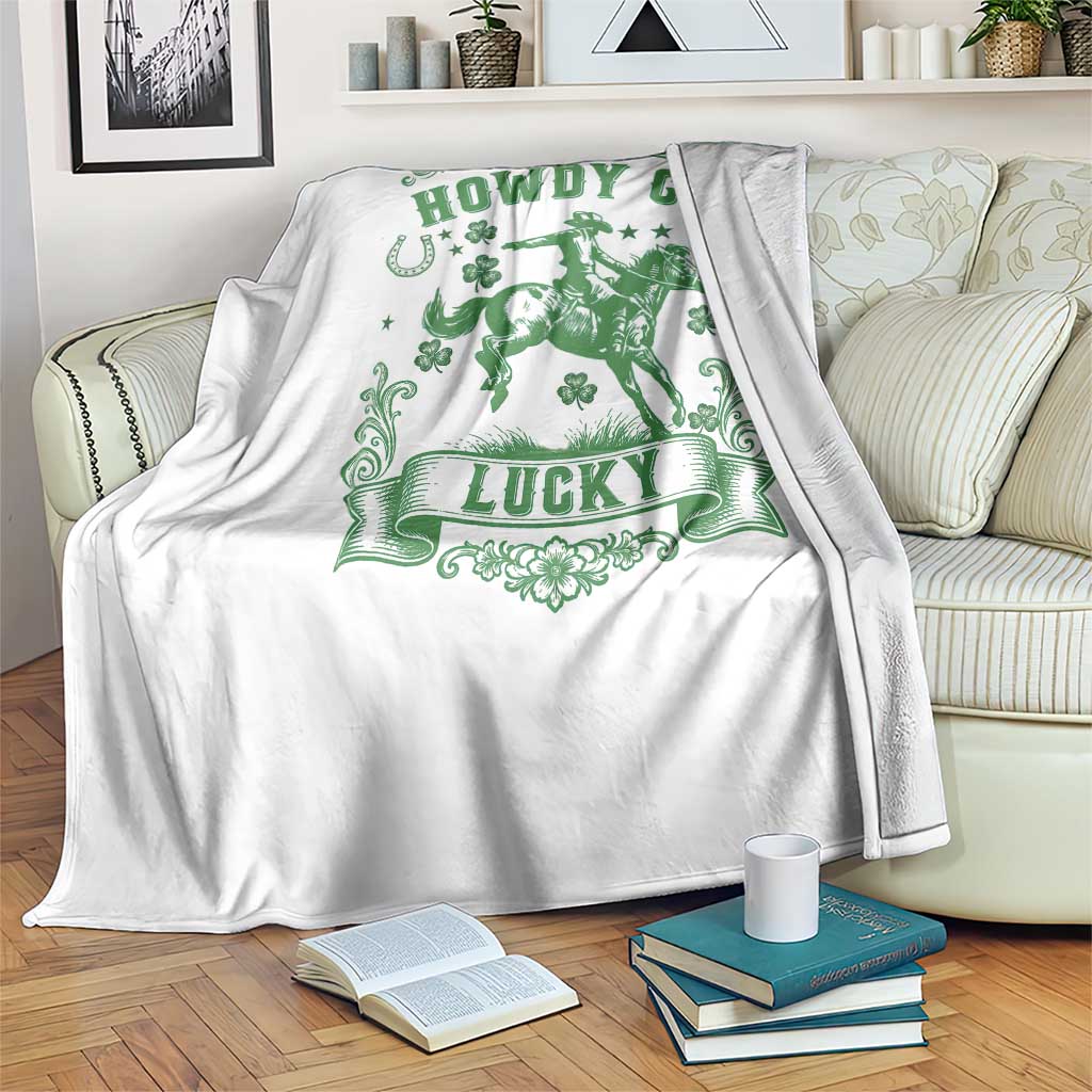 Cowboy St Patrick's Day Throw Blanket Howdy Go Lucky TS14 Print Your Wear