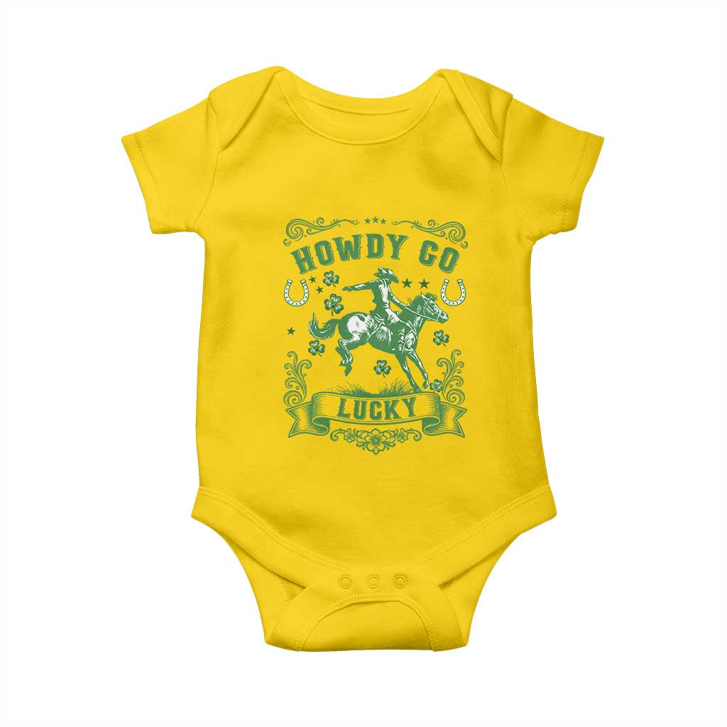 Cowboy St Patrick's Day Baby Onesie Howdy Go Lucky TS14 Daisy Print Your Wear