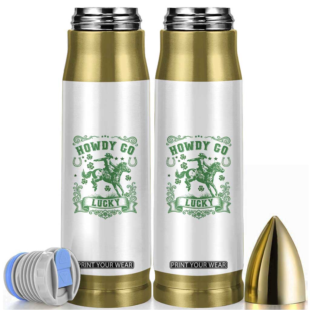 Cowboy St Patrick's Day Bullet Tumbler Howdy Go Lucky TS14 White Print Your Wear