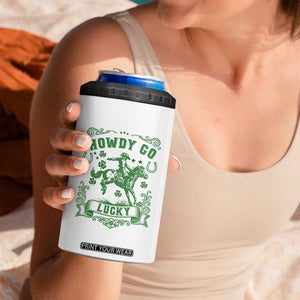 Cowboy St Patrick's Day 4 in 1 Can Cooler Tumbler Howdy Go Lucky TS14 Print Your Wear