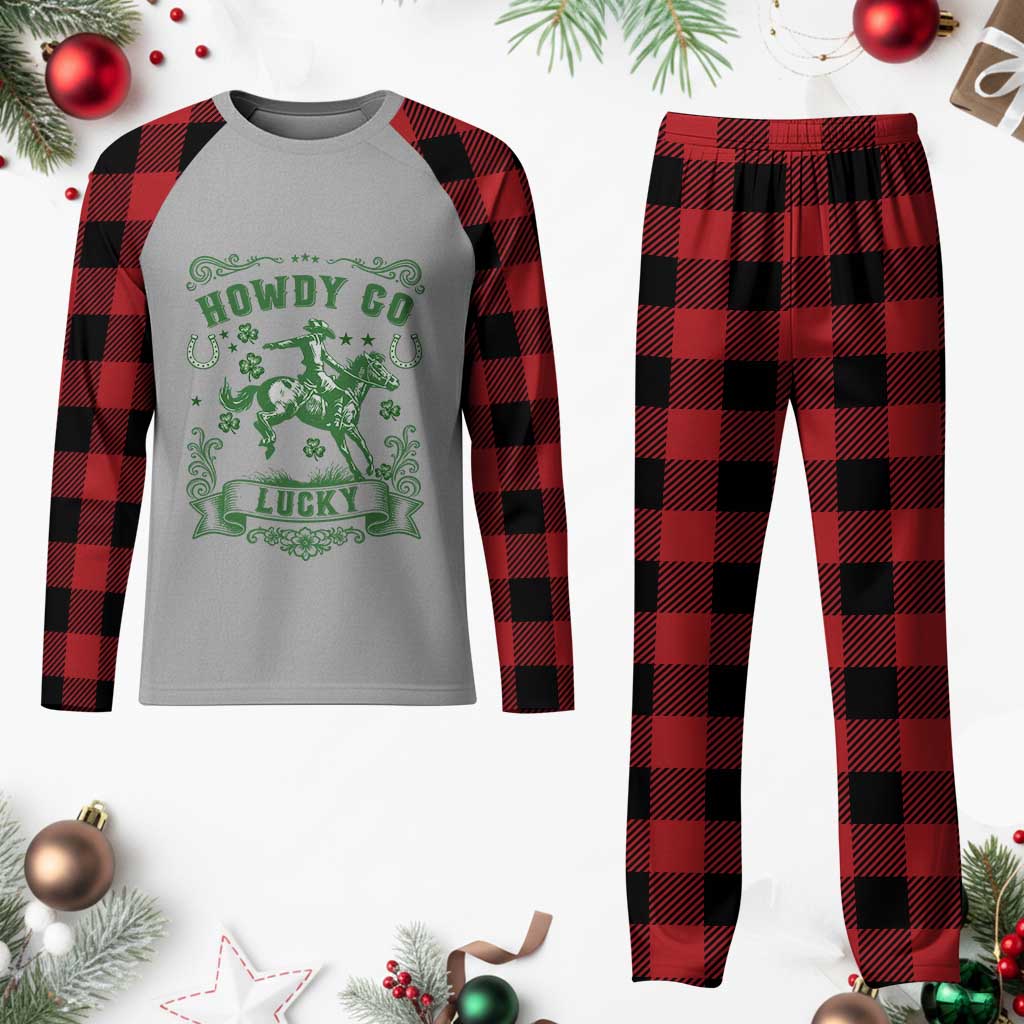 Cowboy St Patrick's Day Plaid Pajama Set Howdy Go Lucky TS14 Buffalo Plaid Print Your Wear