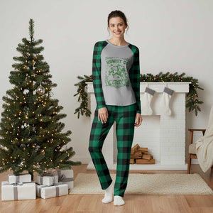 Cowboy St Patrick's Day Plaid Pajama Set Howdy Go Lucky TS14 Green Plaid Print Your Wear