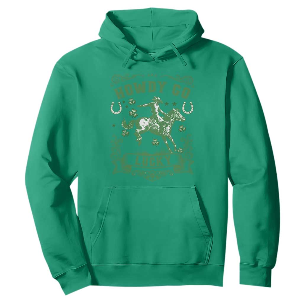 Cowboy St Patrick's Day Hoodie Howdy Go Lucky TS14 Irish Green Print Your Wear