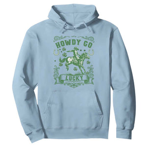 Cowboy St Patrick's Day Hoodie Howdy Go Lucky TS14 Light Blue Print Your Wear
