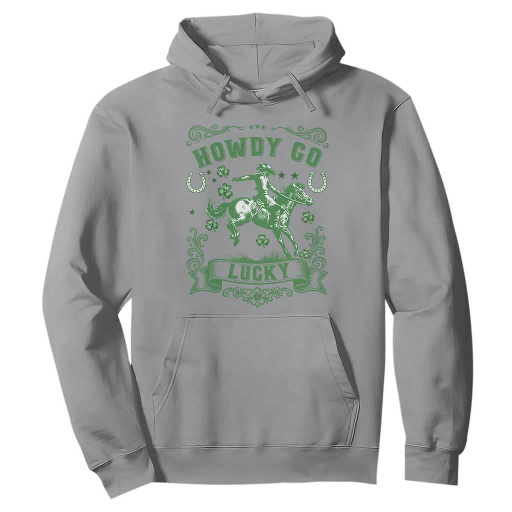 Cowboy St Patrick's Day Hoodie Howdy Go Lucky TS14 Sport Gray Print Your Wear