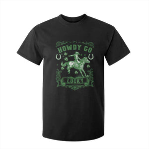 Cowboy St Patrick's Day T Shirt For Kid Howdy Go Lucky TS14 Black Print Your Wear
