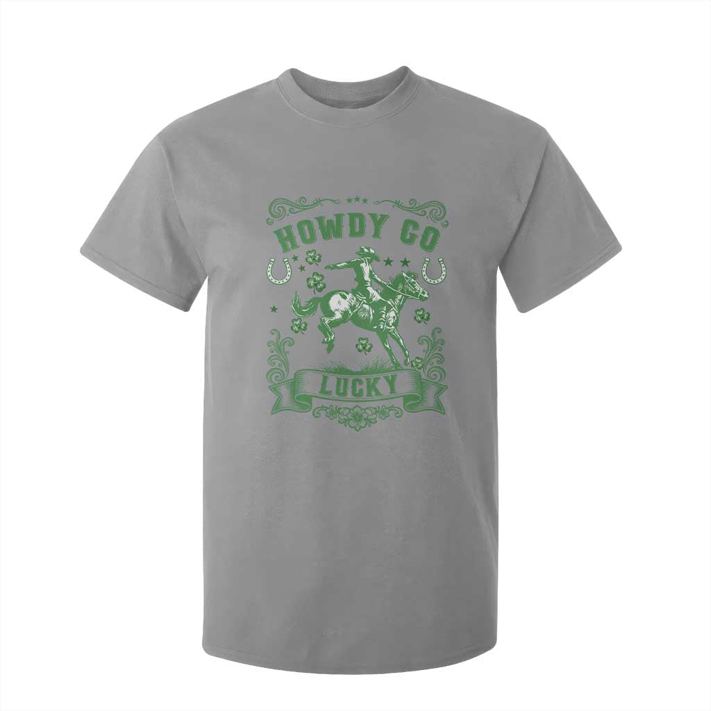 Cowboy St Patrick's Day T Shirt For Kid Howdy Go Lucky TS14 Sport Gray Print Your Wear