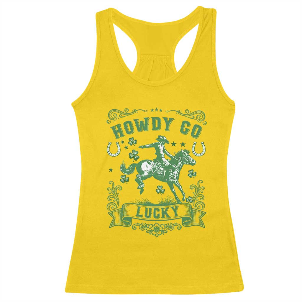 Cowboy St Patrick's Day Racerback Tank Top Howdy Go Lucky TS14 Daisy Print Your Wear
