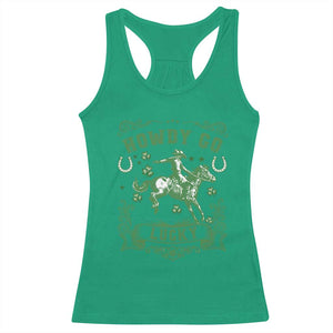 Cowboy St Patrick's Day Racerback Tank Top Howdy Go Lucky TS14 Irish Green Print Your Wear