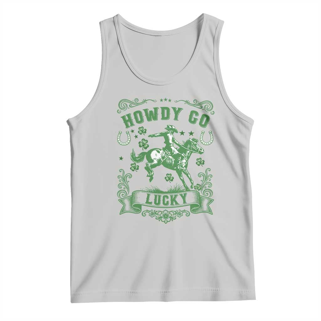 Cowboy St Patrick's Day Tank Top Howdy Go Lucky TS14 Ash Print Your Wear