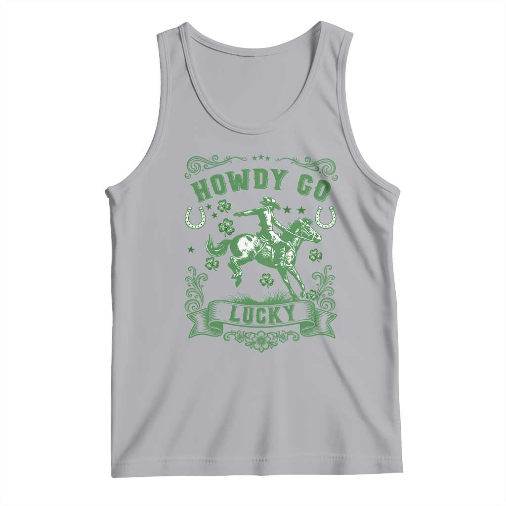 Cowboy St Patrick's Day Tank Top Howdy Go Lucky TS14 Athletic Heather Print Your Wear