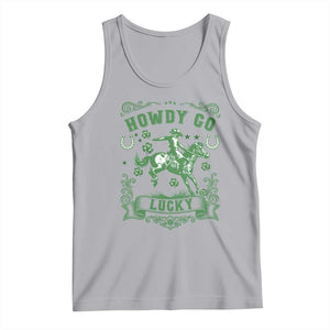 Cowboy St Patrick's Day Tank Top Howdy Go Lucky TS14 Athletic Heather Print Your Wear