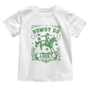 Cowboy St Patrick's Day Toddler T Shirt Howdy Go Lucky TS14 White Print Your Wear