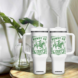 Cowboy St Patrick's Day Tumbler With Handle Howdy Go Lucky TS14 Print Your Wear