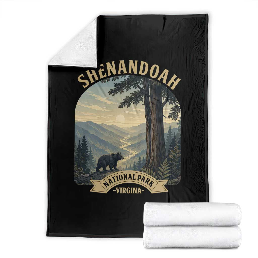 Shenandoah National Park Throw Blanket Vintage Virginia Nature Mountain Bear TS14 Black Print Your Wear