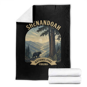 Shenandoah National Park Throw Blanket Vintage Virginia Nature Mountain Bear TS14 Black Print Your Wear