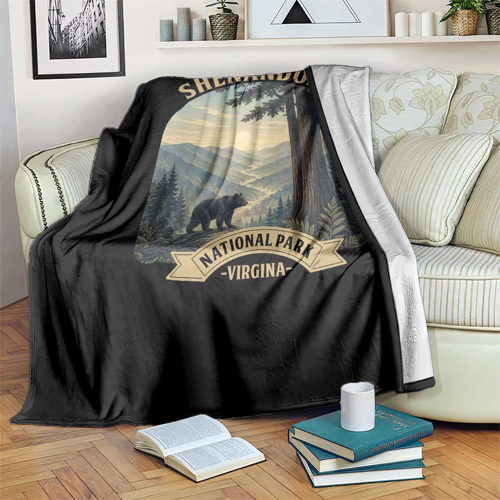 Shenandoah National Park Throw Blanket Vintage Virginia Nature Mountain Bear TS14 Print Your Wear