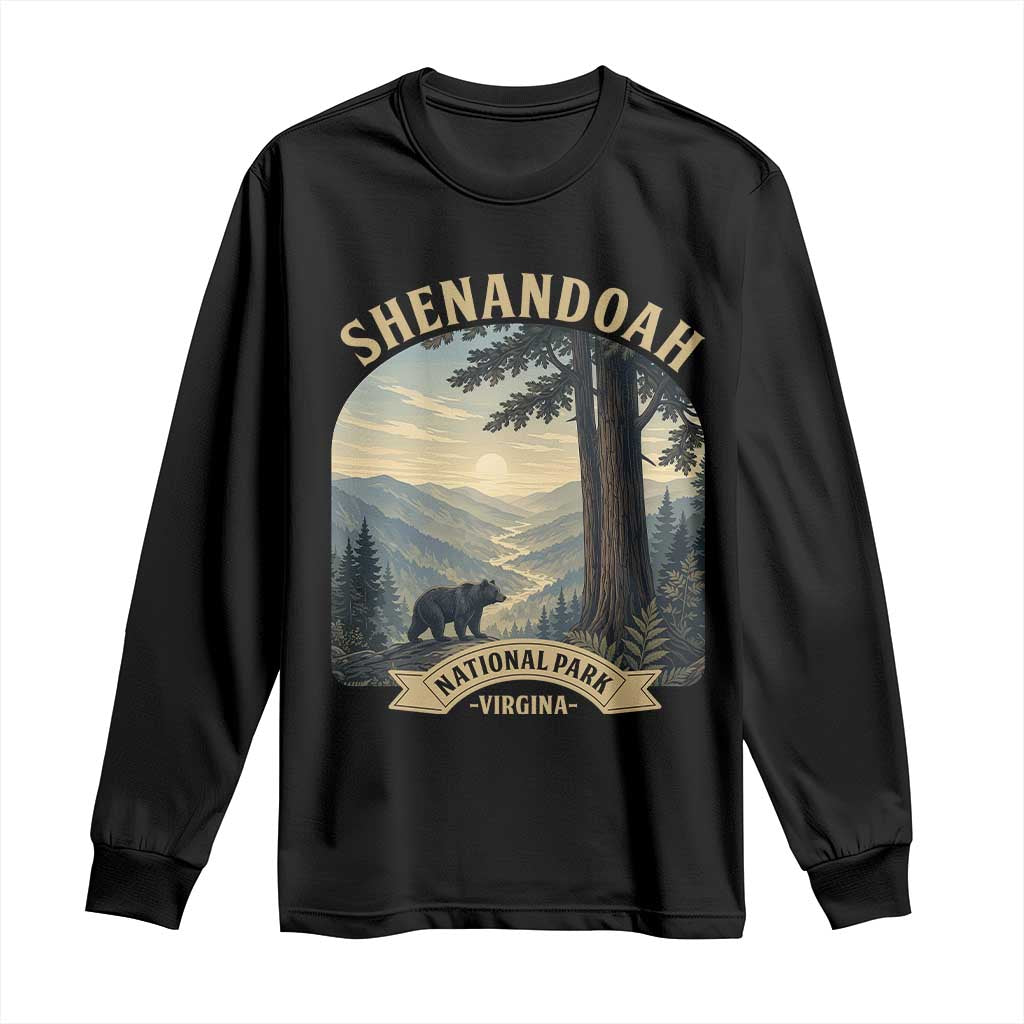 Shenandoah National Park Long Sleeve Shirt Vintage Virginia Nature Mountain Bear TS14 Black Print Your Wear