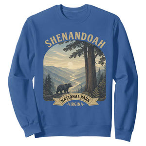 Shenandoah National Park Sweatshirt Vintage Virginia Nature Mountain Bear TS14 Royal Blue Print Your Wear