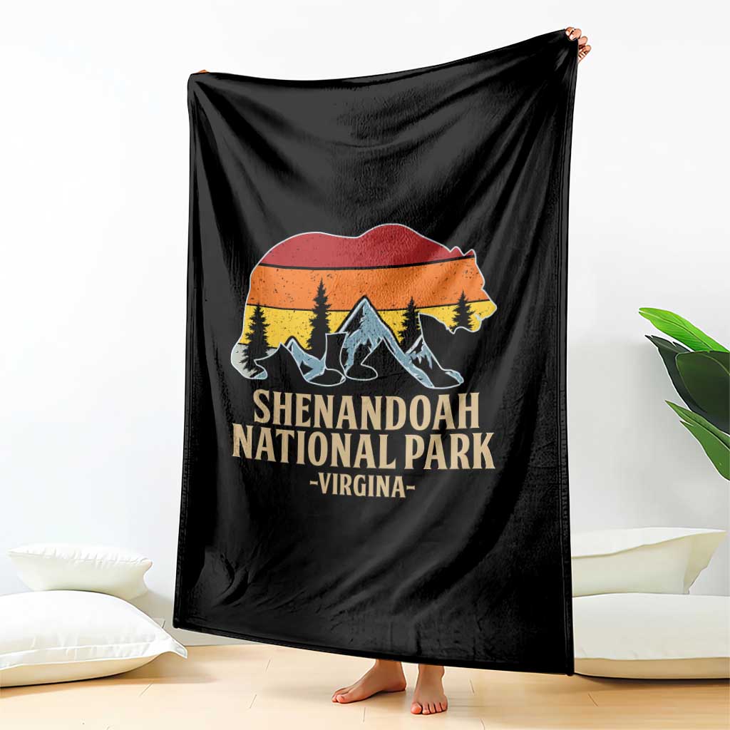 Shenandoah National Park Throw Blanket Vintage Virginia Mountains Bear TS14 Print Your Wear