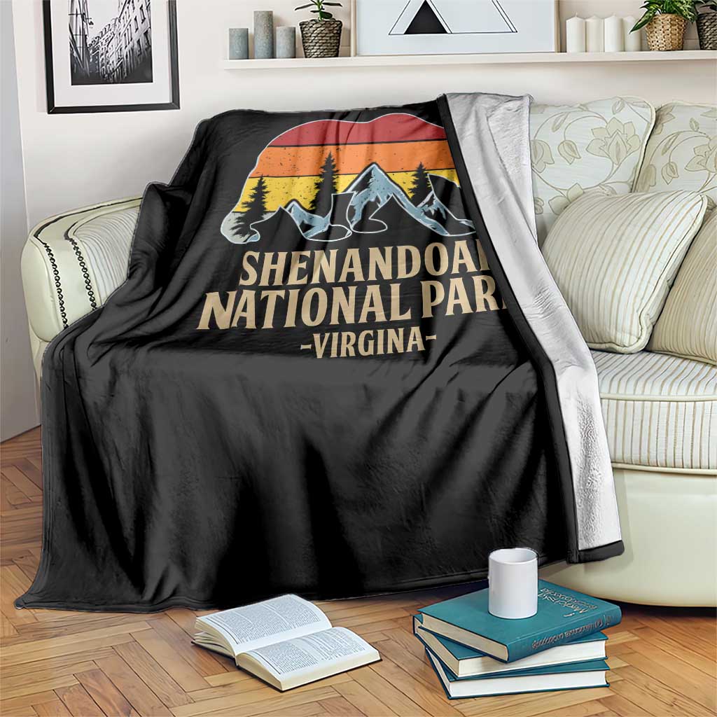 Shenandoah National Park Throw Blanket Vintage Virginia Mountains Bear TS14 Print Your Wear