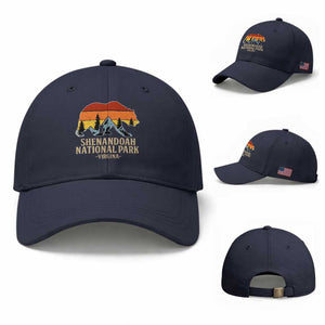 Shenandoah National Park Baseball Cap Vintage Virginia Mountains Bear TS14 Baseball Cap Universal Fit Navy Print Your Wear