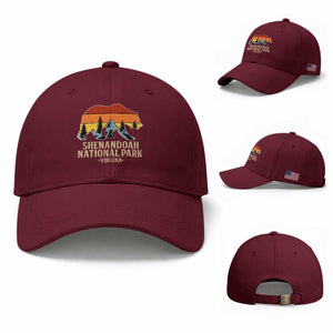Shenandoah National Park Baseball Cap Vintage Virginia Mountains Bear TS14 Baseball Cap Universal Fit Maroon Print Your Wear