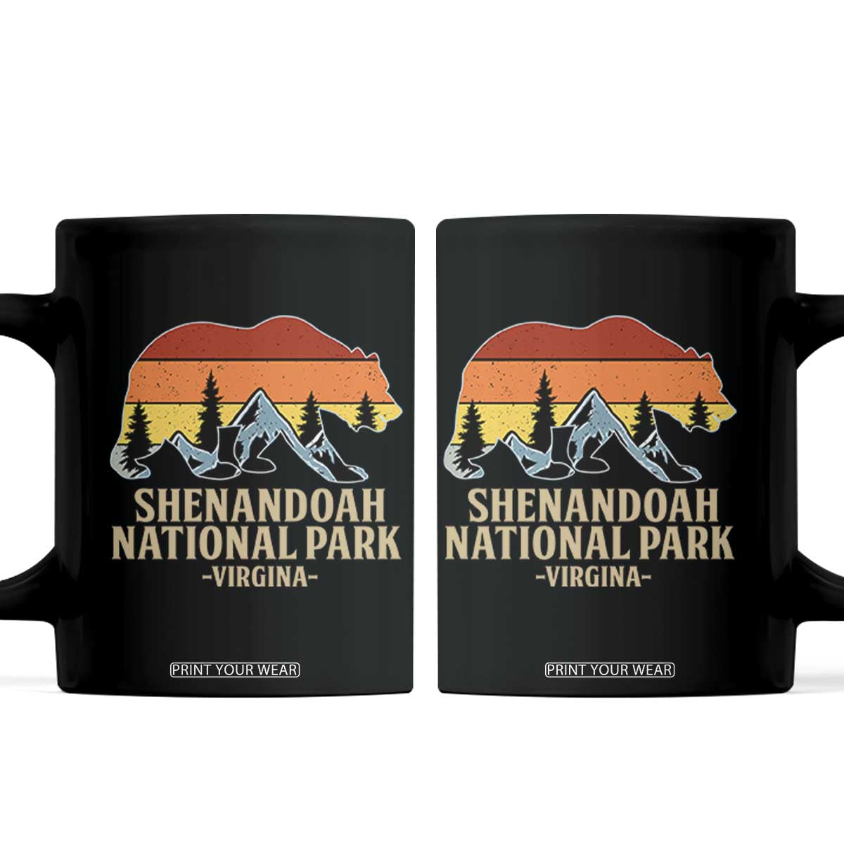Shenandoah National Park Coffee Mug Vintage Virginia Mountains Bear TS14 Black Print Your Wear