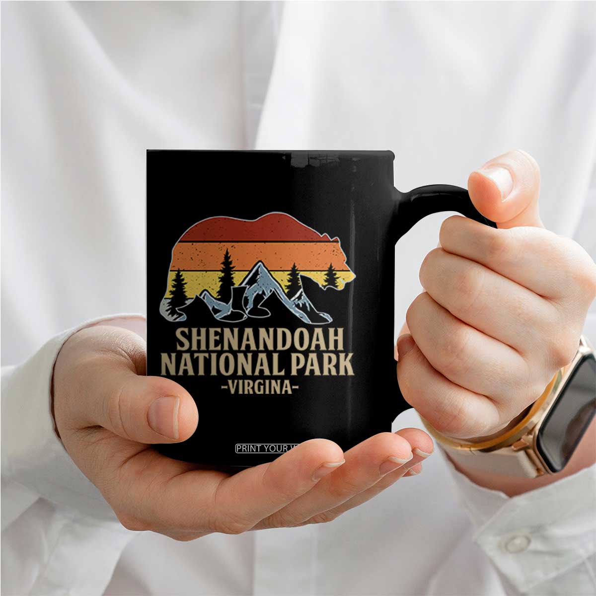 Shenandoah National Park Coffee Mug Vintage Virginia Mountains Bear TS14 Print Your Wear