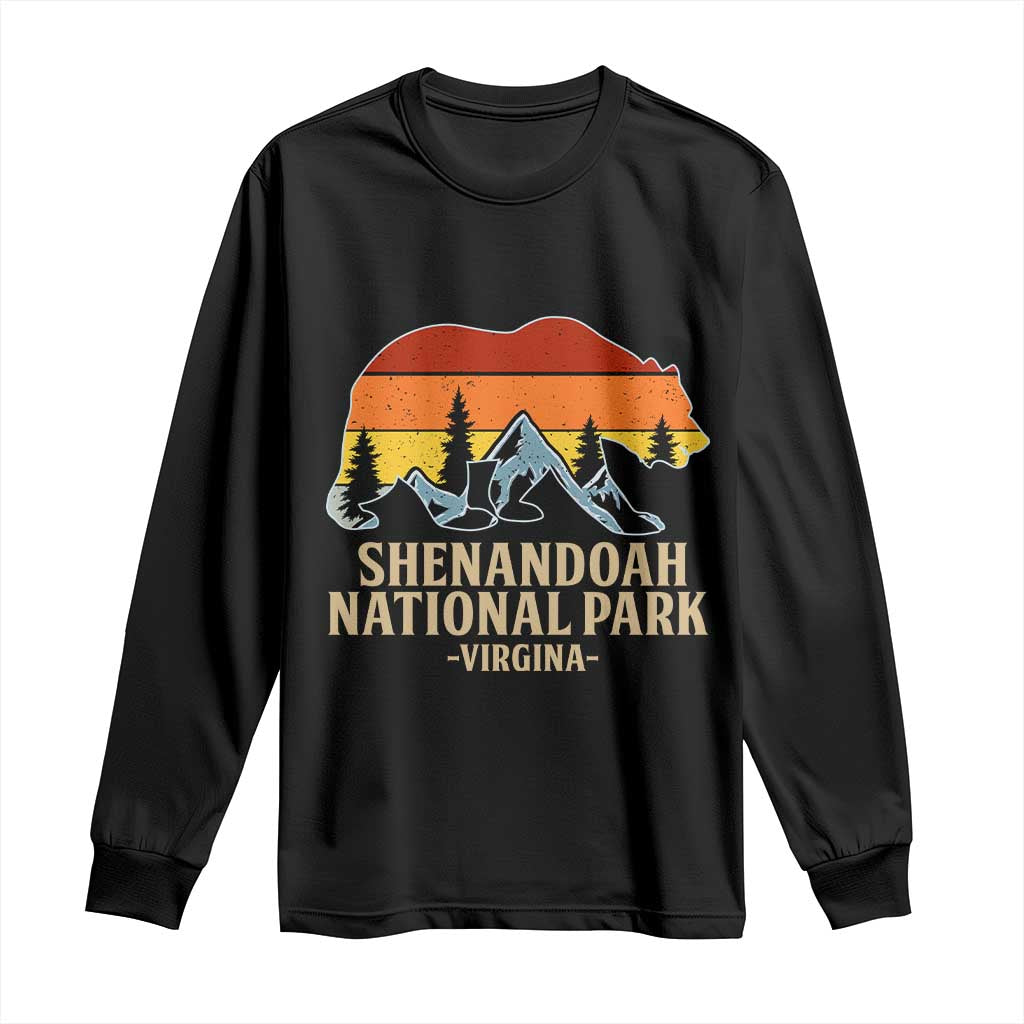 Shenandoah National Park Long Sleeve Shirt Vintage Virginia Mountains Bear TS14 Black Print Your Wear