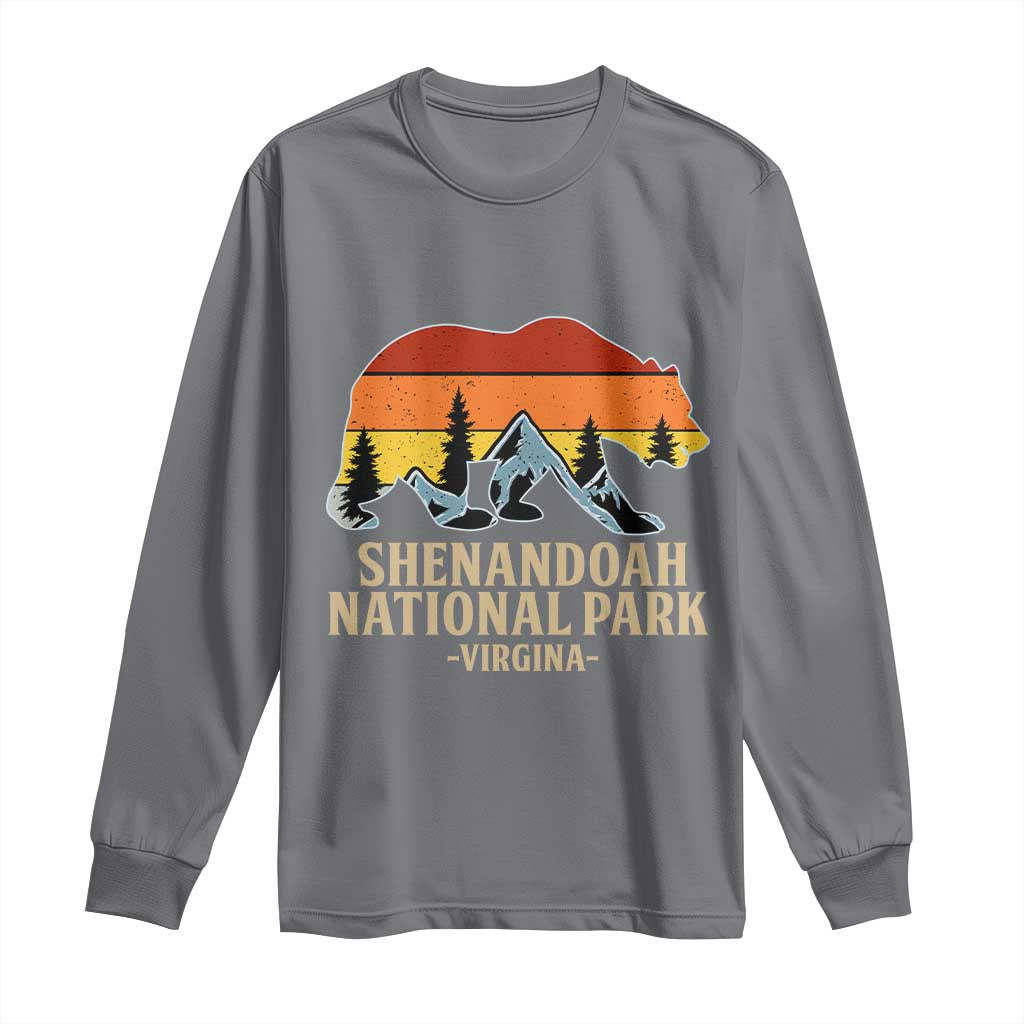Shenandoah National Park Long Sleeve Shirt Vintage Virginia Mountains Bear TS14 Charcoal Print Your Wear