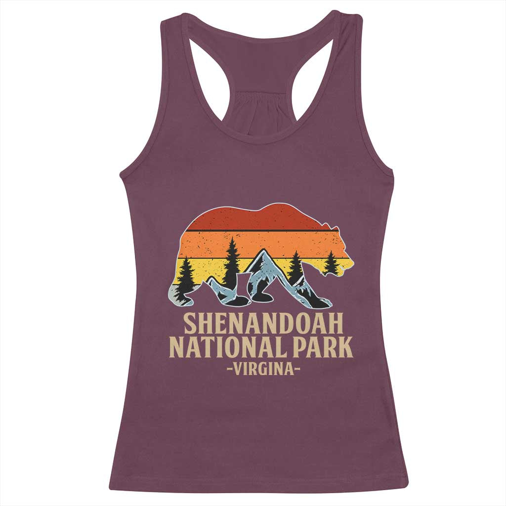 Shenandoah National Park Racerback Tank Top Vintage Virginia Mountains Bear TS14 Maroon Print Your Wear