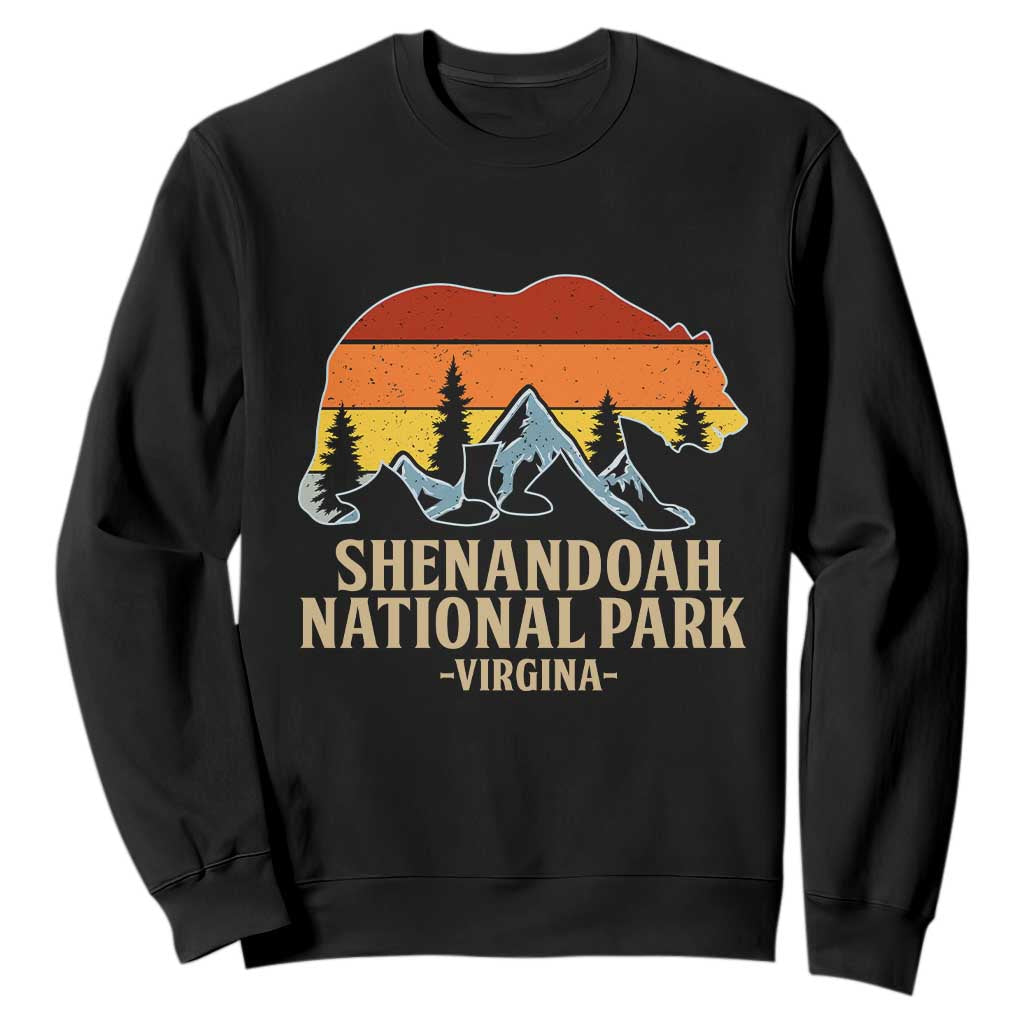 Shenandoah National Park Sweatshirt Vintage Virginia Mountains Bear TS14 Black Print Your Wear