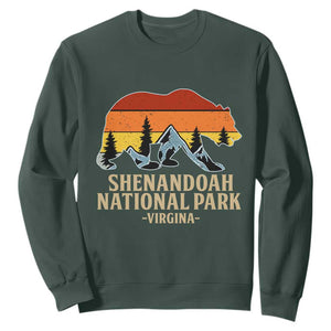 Shenandoah National Park Sweatshirt Vintage Virginia Mountains Bear TS14 Dark Forest Green Print Your Wear