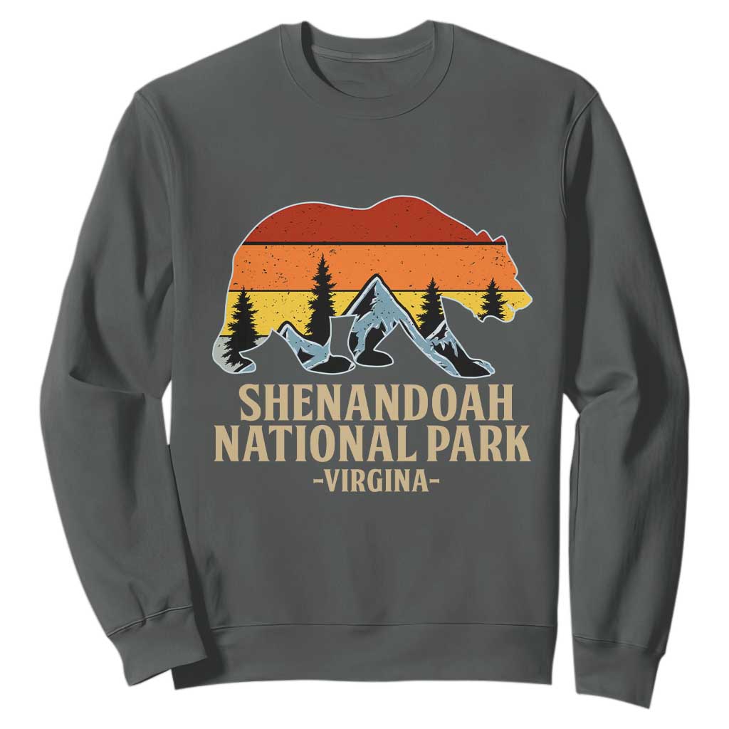 Shenandoah National Park Sweatshirt Vintage Virginia Mountains Bear TS14 Dark Heather Print Your Wear