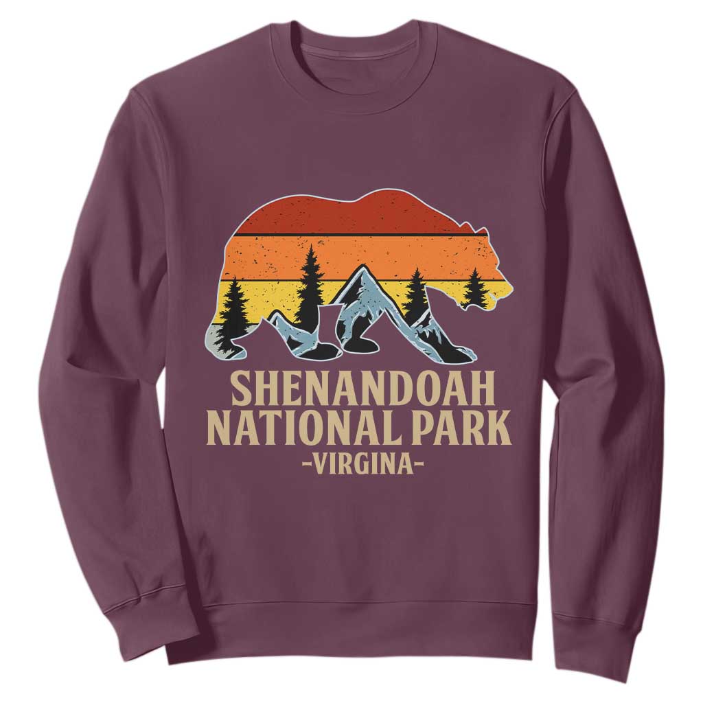 Shenandoah National Park Sweatshirt Vintage Virginia Mountains Bear TS14 Maroon Print Your Wear