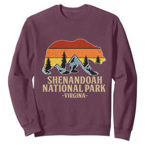 Shenandoah National Park Sweatshirt Vintage Virginia Mountains Bear TS14 Maroon Print Your Wear