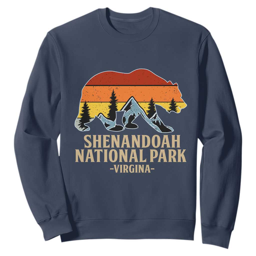 Shenandoah National Park Sweatshirt Vintage Virginia Mountains Bear TS14 Navy Print Your Wear