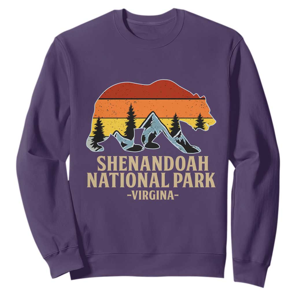Shenandoah National Park Sweatshirt Vintage Virginia Mountains Bear TS14 Purple Print Your Wear