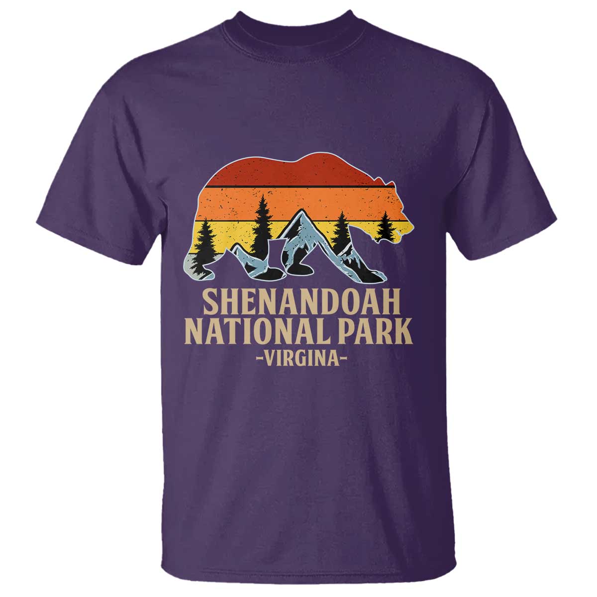 Shenandoah National Park T Shirt Vintage Virginia Mountains Bear TS14 Purple Print Your Wear