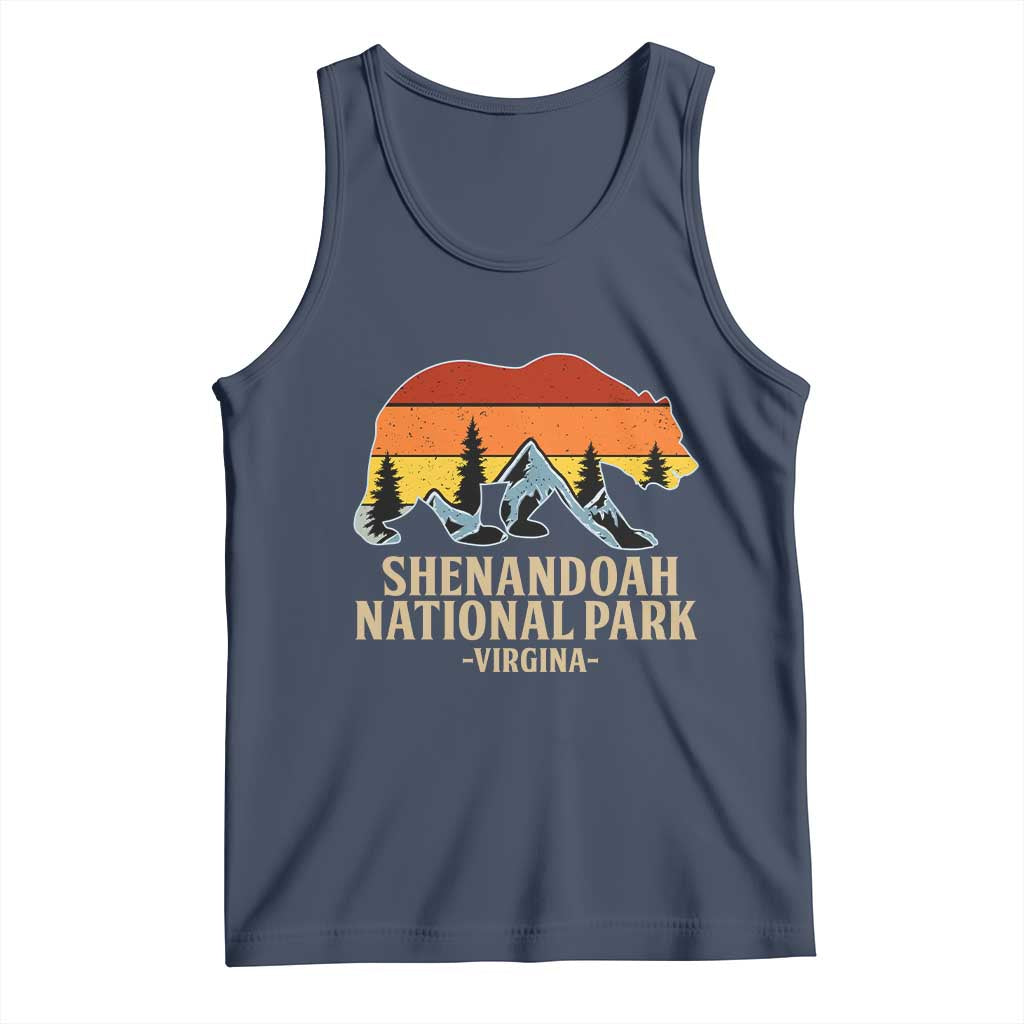 Shenandoah National Park Tank Top Vintage Virginia Mountains Bear TS14 Navy Print Your Wear