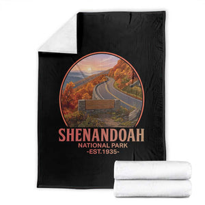 Shenandoah National Park Throw Blanket Vintage Virginia Mountain Landscape TS14 Black Print Your Wear