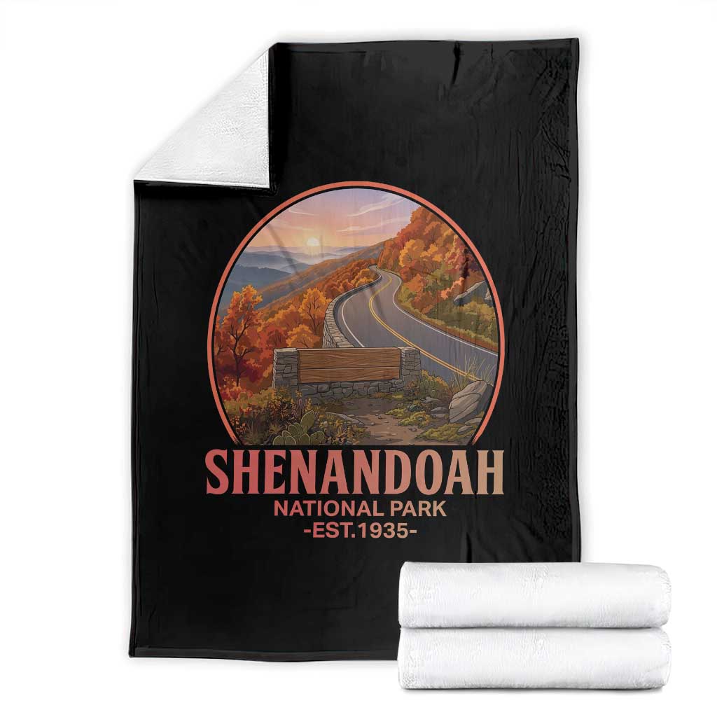 Shenandoah National Park Throw Blanket Vintage Virginia Mountain Landscape TS14 Black Print Your Wear