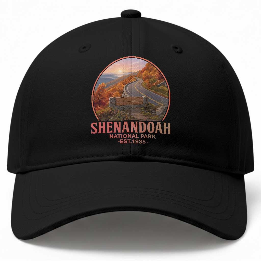 Shenandoah National Park Baseball Cap Vintage Virginia Mountain Landscape TS14 Print Your Wear